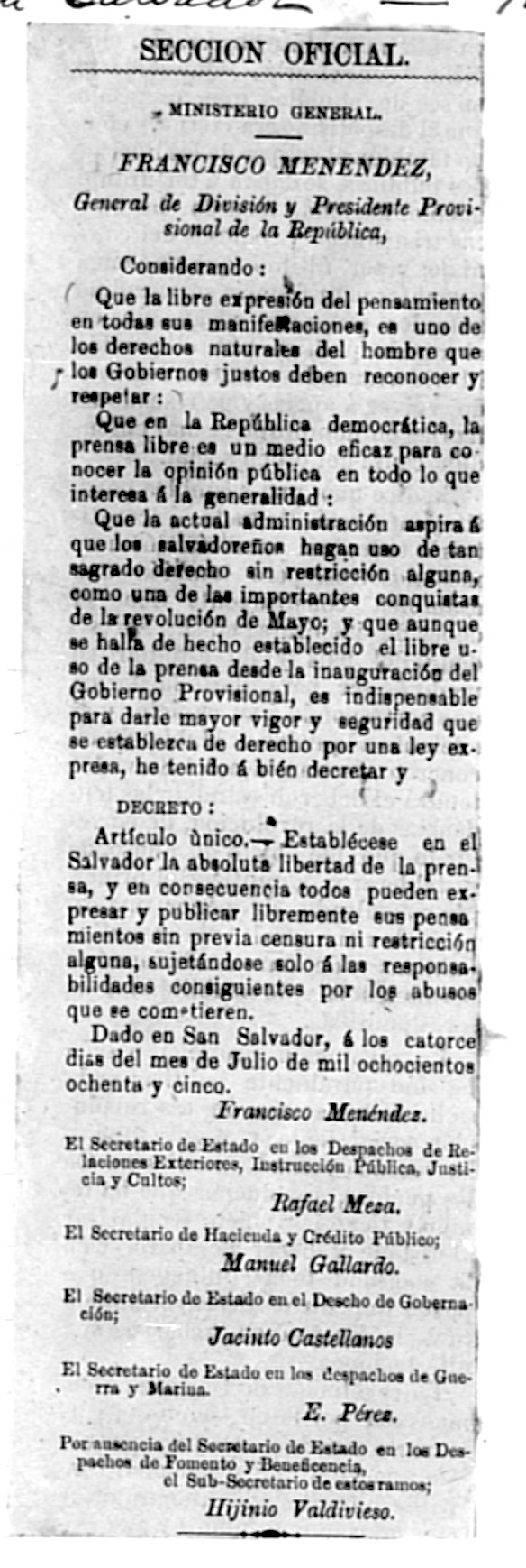 libertad de expresion 1885